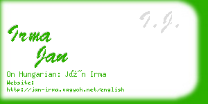 irma jan business card